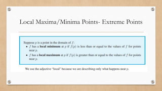 Local Maxima/Minima Points- Extreme Points
 