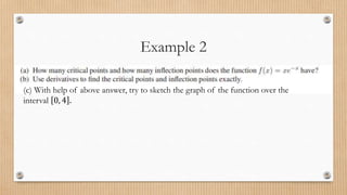 Example 2
(c) With help of above answer, try to sketch the graph of the function over the
interval 0, 4 .
 