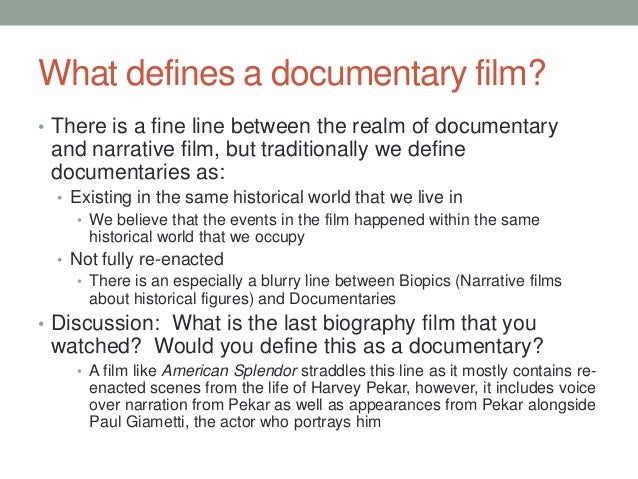 Intro to film documentary