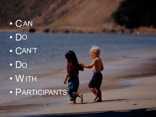 • C AN
• DO
• CAN’T
• DO
• W ITH
• PARTICIPANTS

 