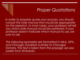 Proper Quote Examples Week6plagiarismppt eng1060 ppt | PPT