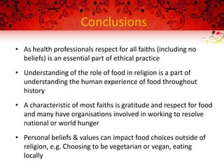 XNB151 Week 6 Role of religion and faith in food choices | PPTX