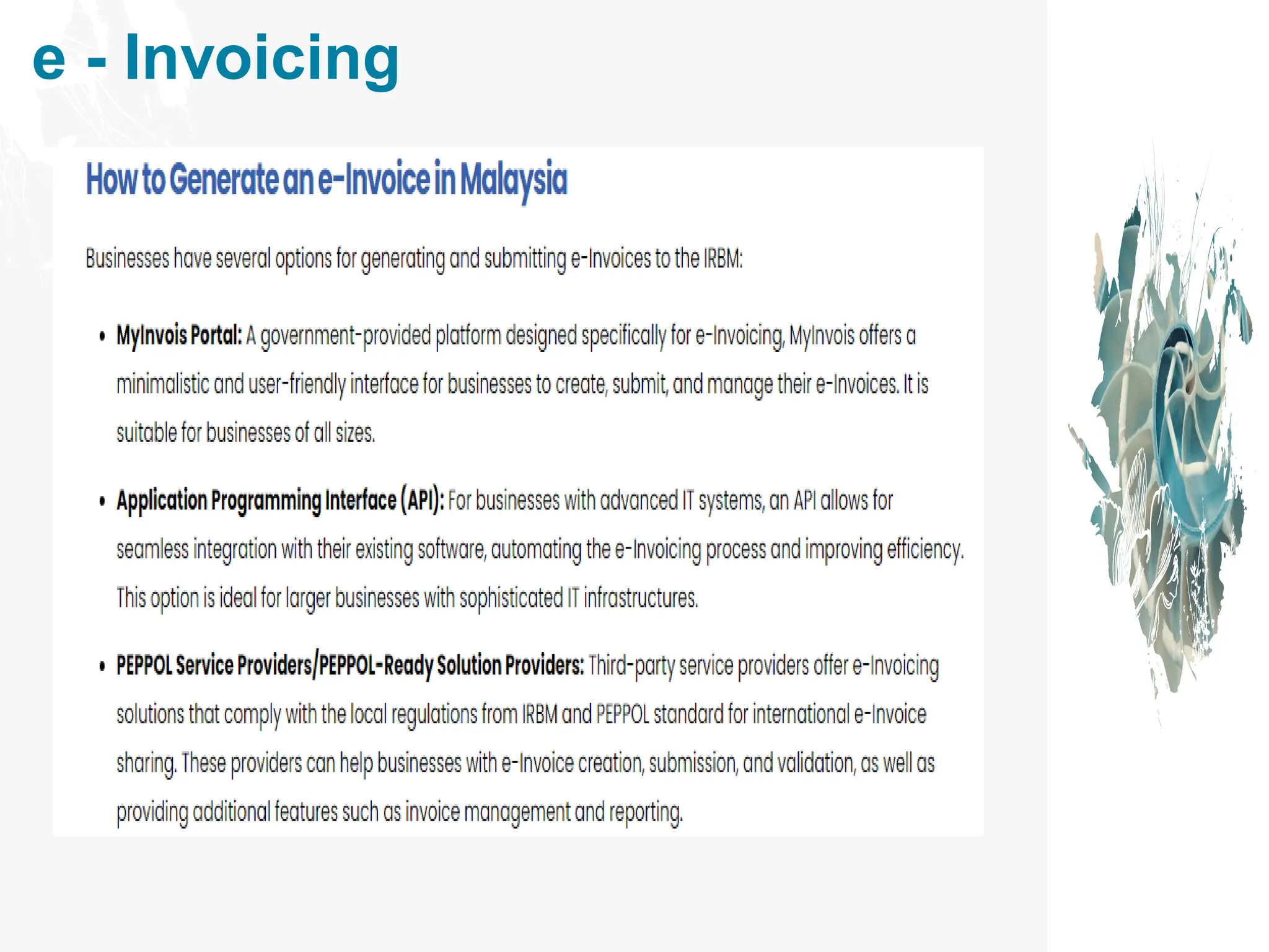 e - Invoicing
 