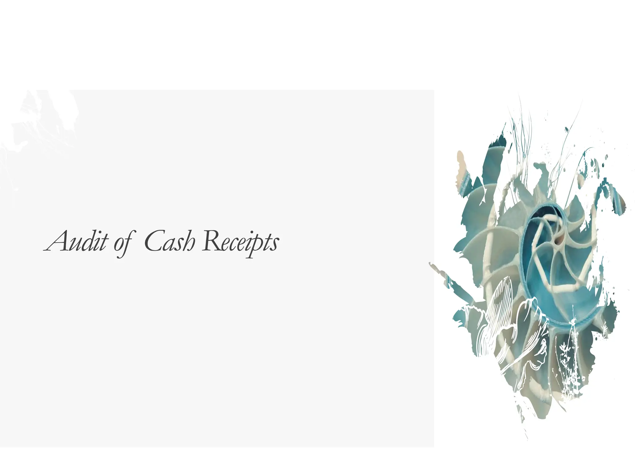 Audit of Cash Receipts
 