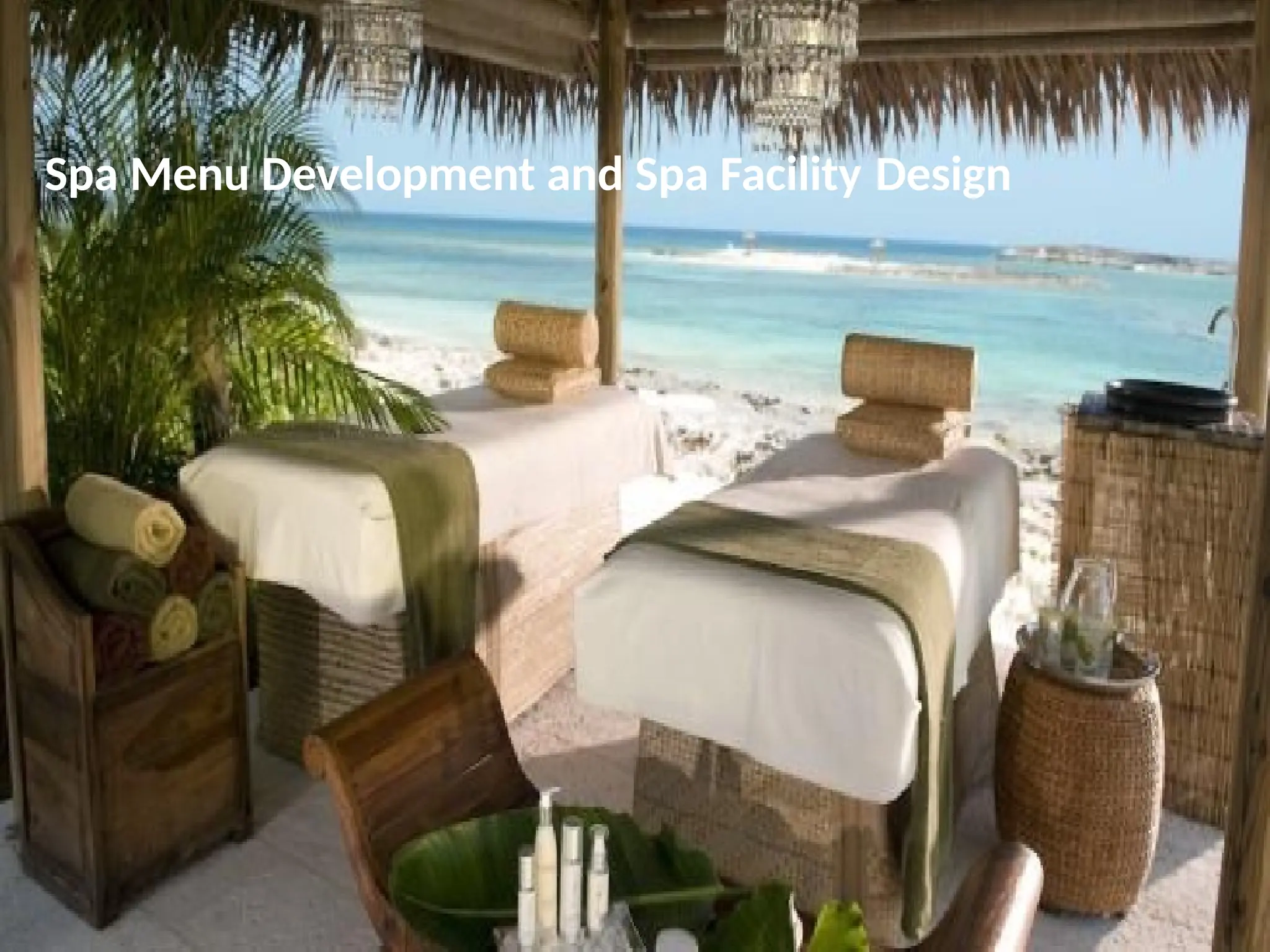 22
Spa Menu Development and Spa Facility Design
 