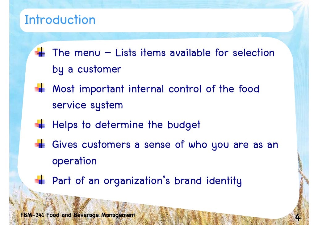 Week 6 The Menu And Menu Planning 3 2552