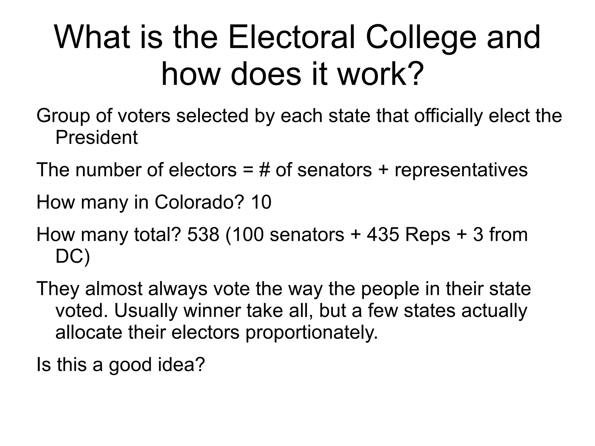 How many electors per state? 