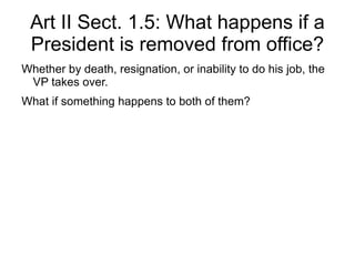 - a tie in 1800 for President between Thomas Jefferson & Aaron Burr, who was supposed to be his VP. It took 36 votes in the House to break the tie, with Jefferson finally winning.  