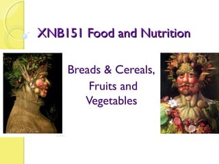 XNB151 Food and Nutrition

    Breads & Cereals,
        Fruits and
       Vegetables
 