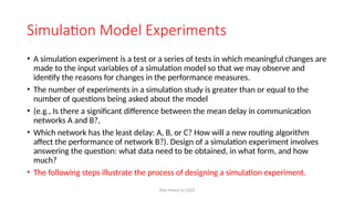 Week 7 - Model Experiementation ibn simulation modelling | PPTX