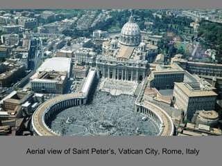 Aerial view of Saint Peter’s, Vatican City, Rome, Italy 