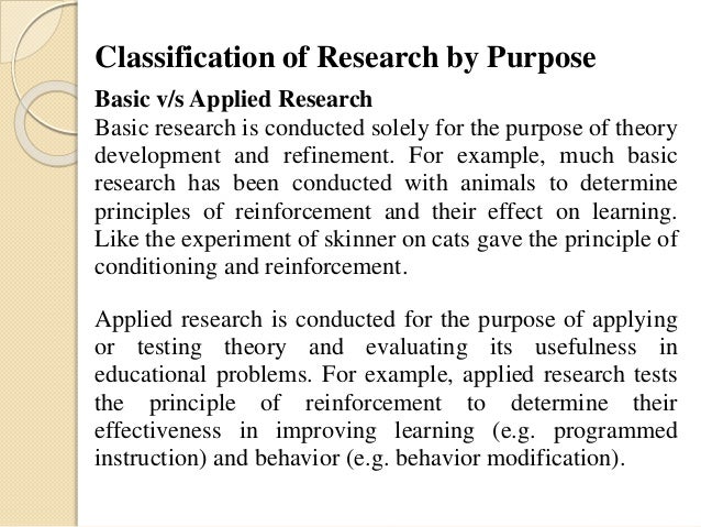 Classification And Interpretation Of Research
