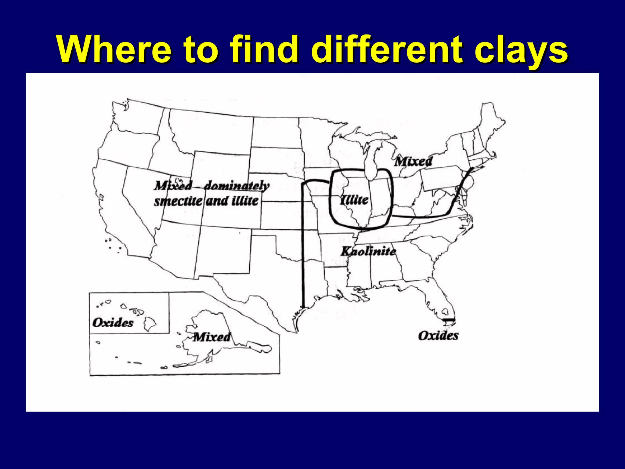 Where to find different clays 