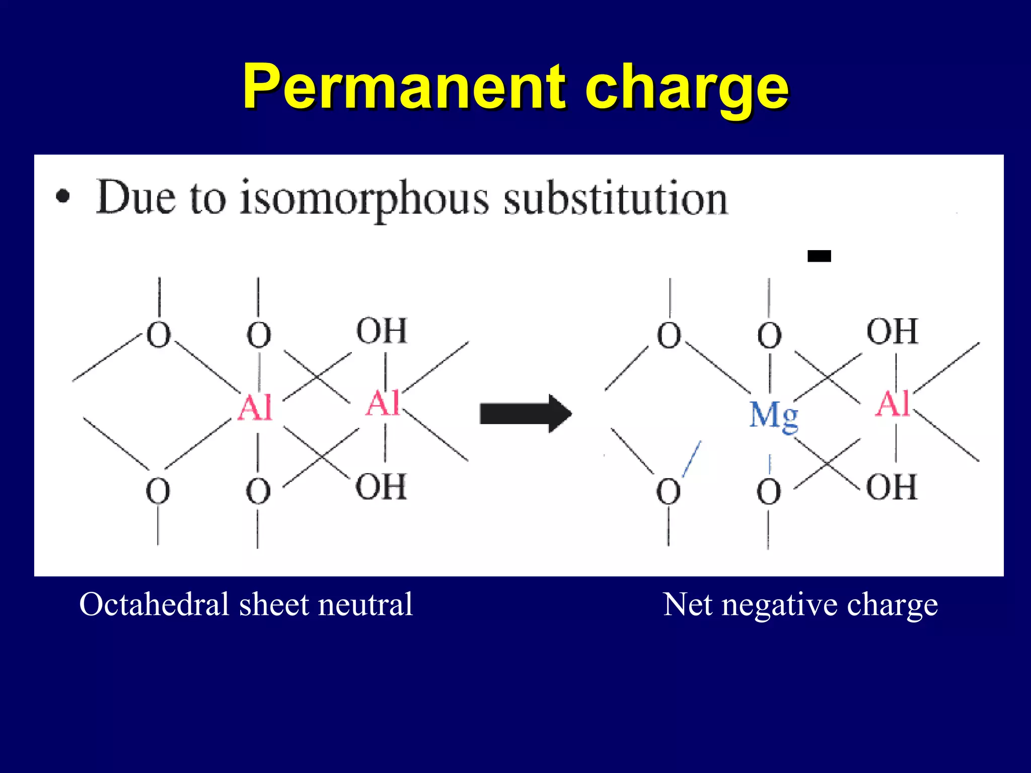 Permanent charge Octahedral sheet neutral Net negative charge - 