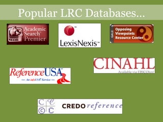 Popular LRC Databases… 