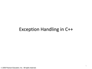 Exception Handling in C++ 