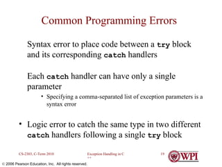 Exception and Error Handling in C++ - A detailed Presentation | PPT