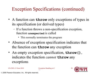 Exception and Error Handling in C++ - A detailed Presentation | PPT