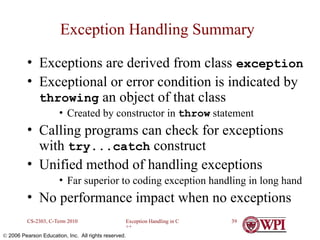 Exception and Error Handling in C++ - A detailed Presentation | PPT