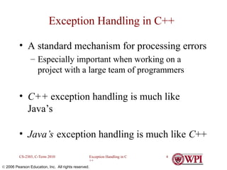 Exception and Error Handling in C++ - A detailed Presentation | PPT