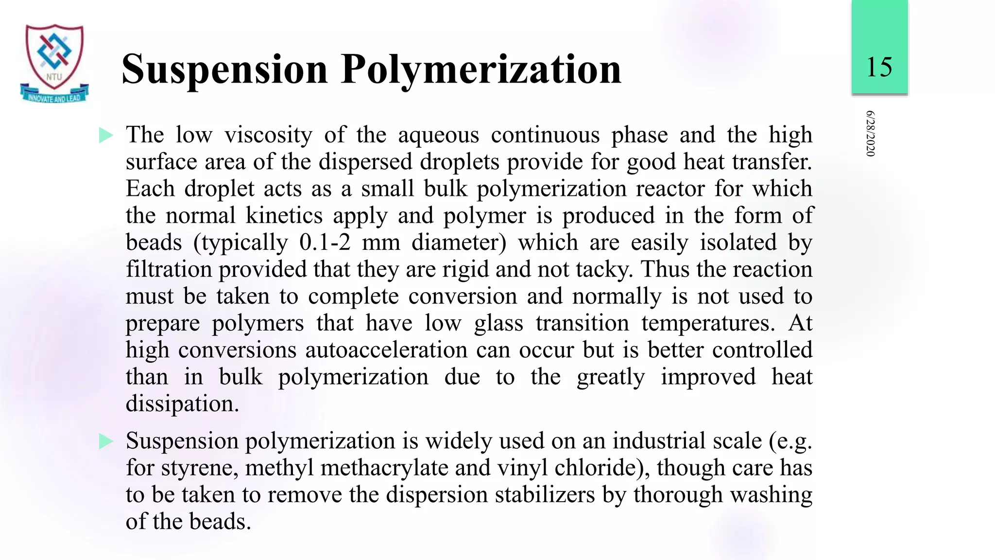 Techniques of Polymerization | PPTX