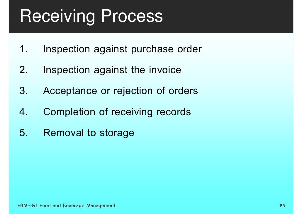 Week 7 Procurement (Purchasing, Receiving And Storing) 3 2552