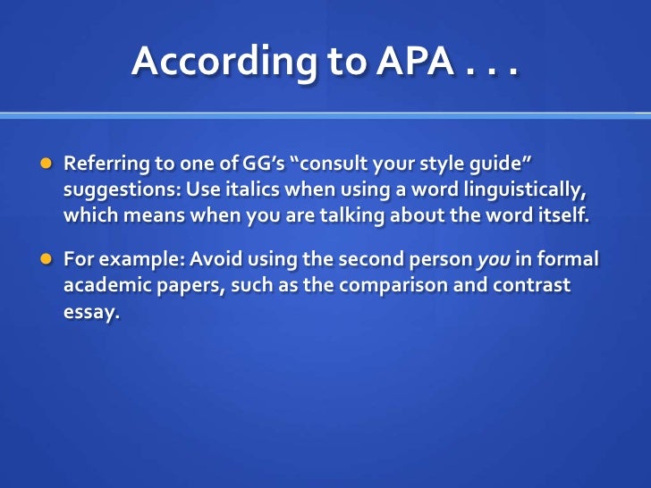Apa compare and contrast