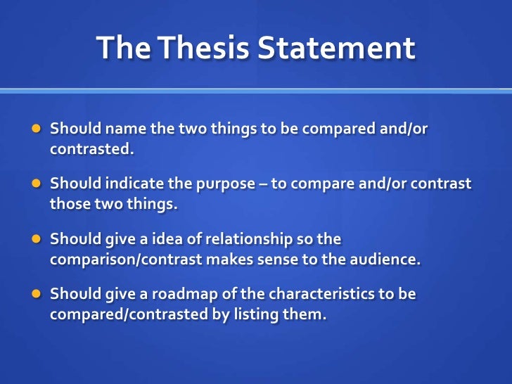 example of thesis statement for compare and contrast essay