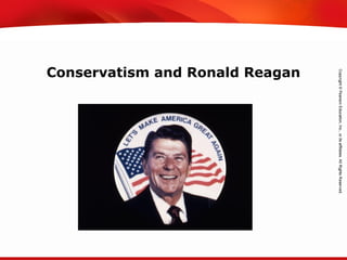 TEKS 8C: Calculate percent composition and empirical and molecular formulas.
Conservatism and Ronald Reagan
 