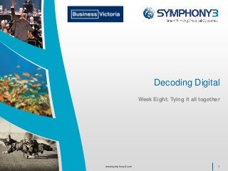 Decoding Digital
Week Eight: Tying it all together
1www.symphony3.com
 