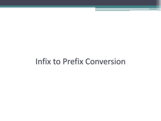 Infix to Prefix Conversion
 