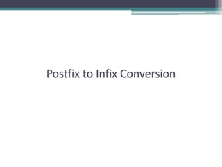 Postfix to Infix Conversion
 