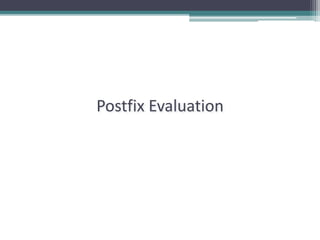 Postfix Evaluation
 
