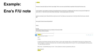 Example:
Ena’s F/U note
 