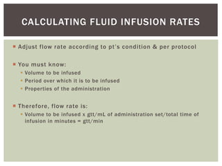 Fluid Rates Intravenous Fluids and Drug Calculations | PPT
