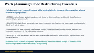 Comprehensive Guide to Code Restructuring in Software Engineering | PPTX