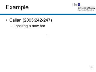Example Callan (2003:242-247) Locating a new bar 