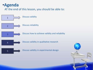 Week 9 validity and reliability | PPTX