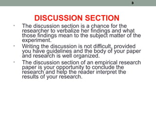 research discussion meaning