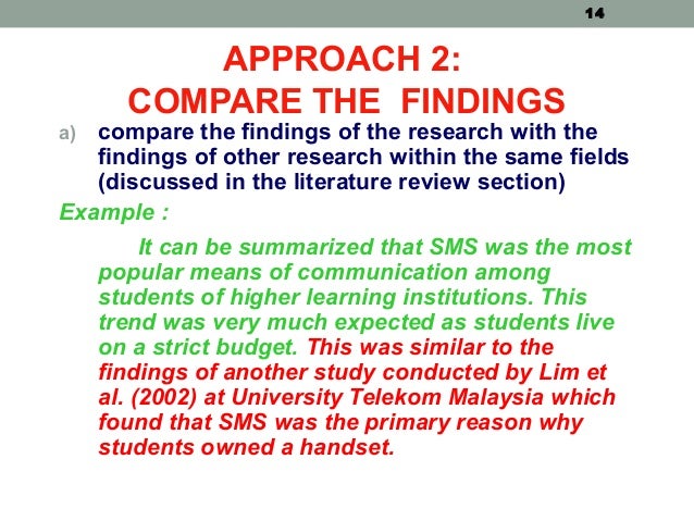 Discussion Of Research Findings