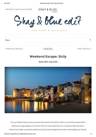 Weekend escape:  Sicily 