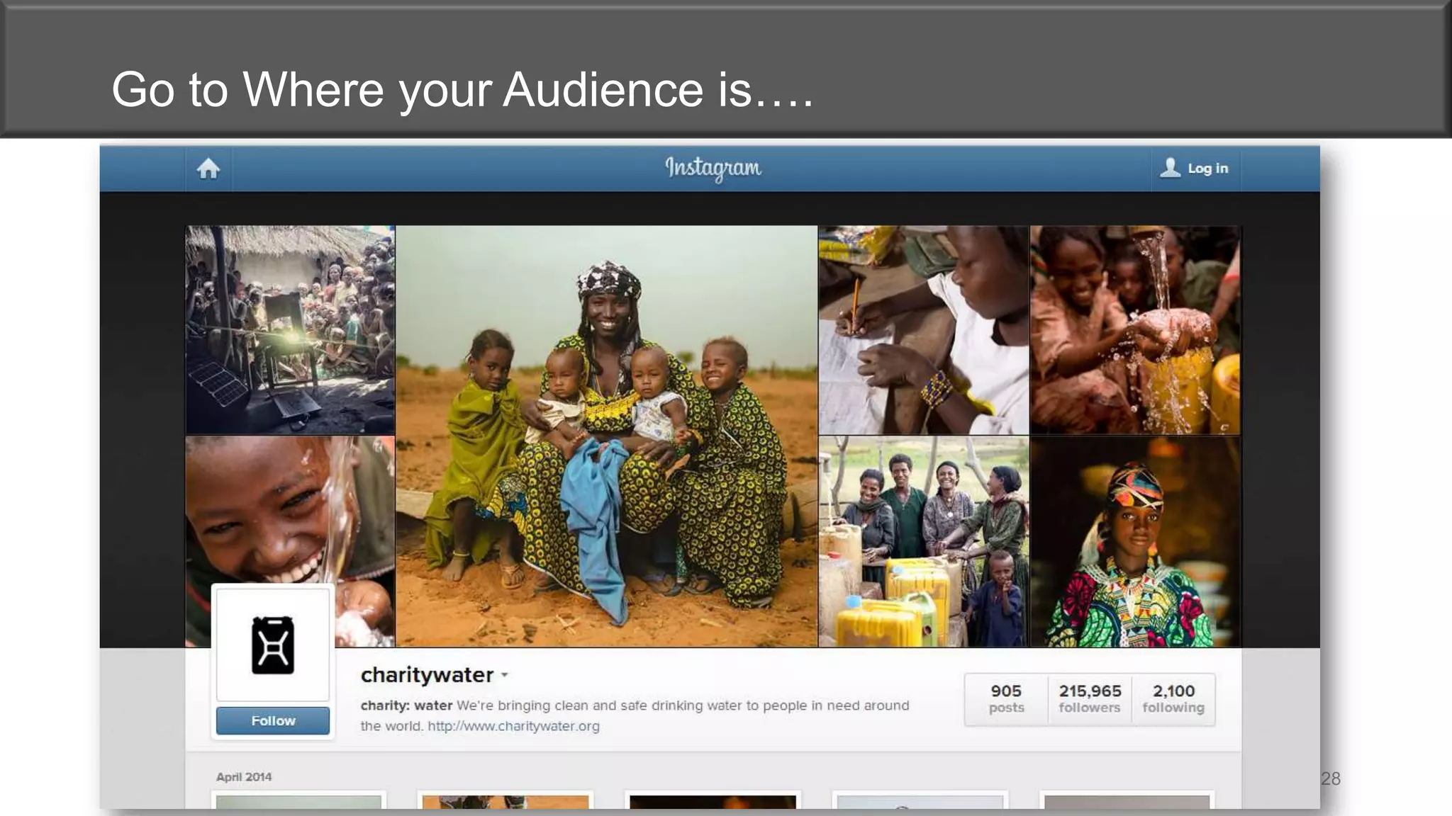 Go to Where your Audience is….
28
 