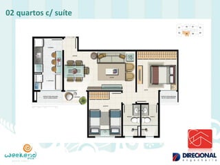 02 quartos c/ suíte  