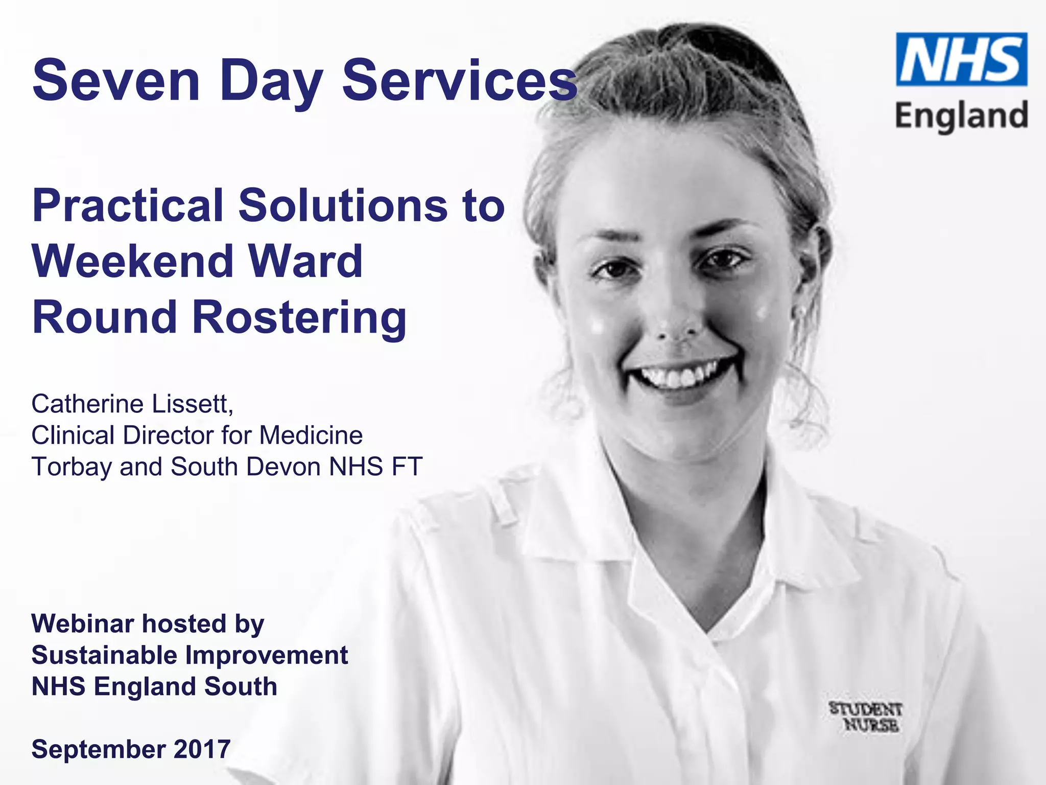Seven Day Services - Practical Solutions – Weekend Ward Round Rostering ...
