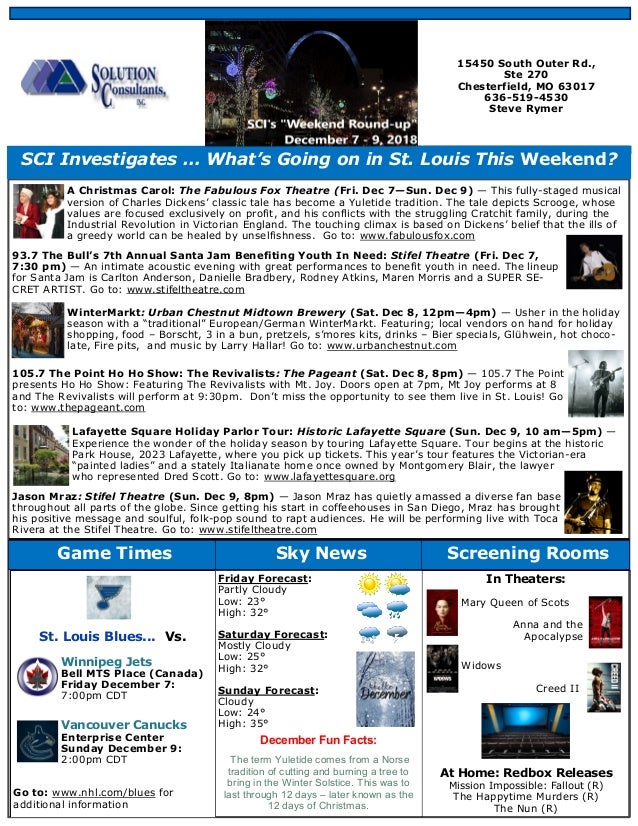 Weekend Round Up Newsletter December 7 9 2018