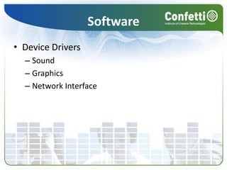 SoftwareDevice DriversSoundGraphicsNetwork Interface