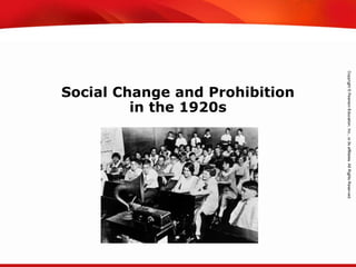 TEKS 8C: Calculate percent composition and empirical and molecular formulas.
Social Change and Prohibition
in the 1920s
 