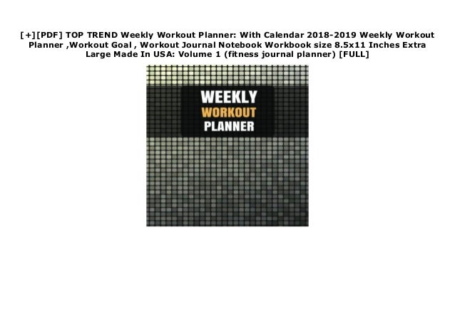 Pdf Top Trend Weekly Workout Planner With Calendar 2018