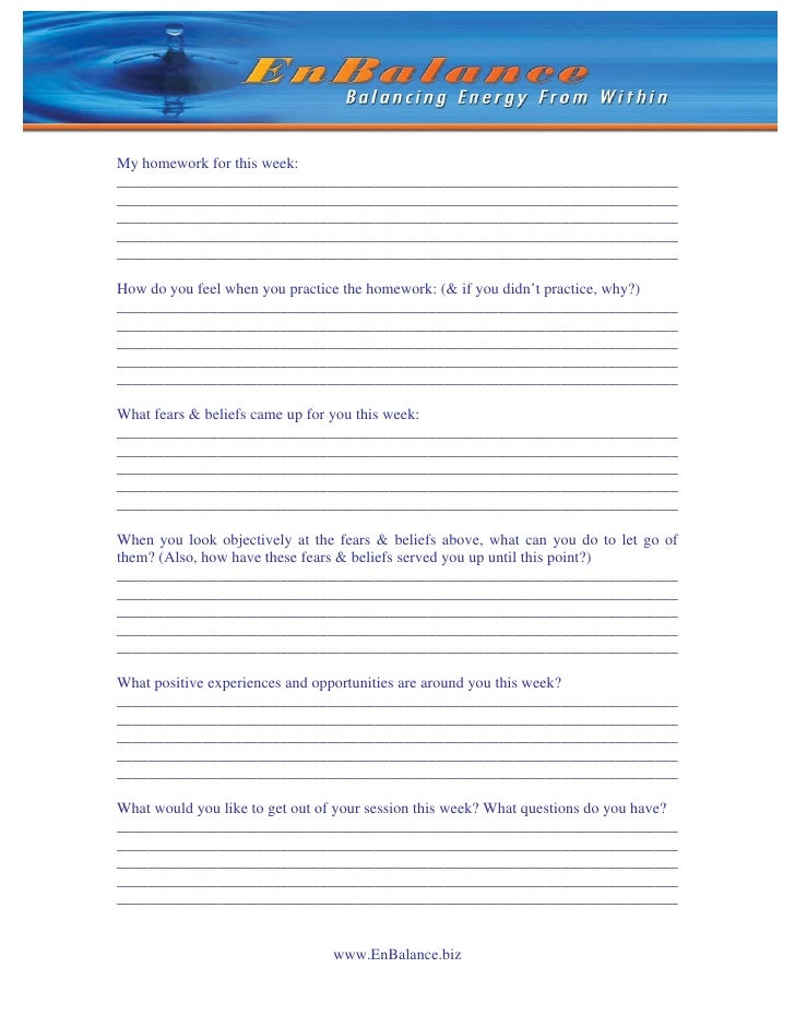Weekly Worksheet