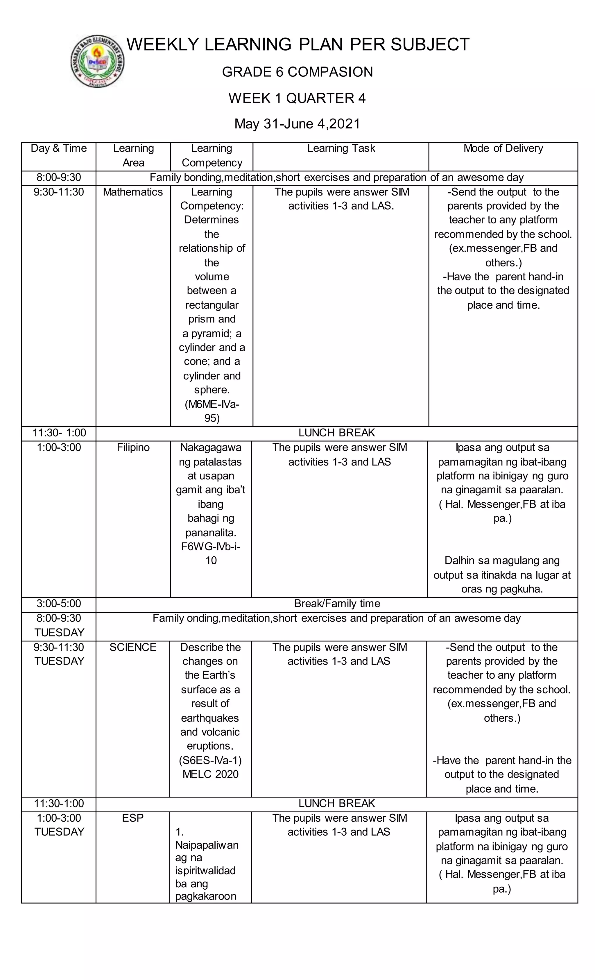 WEEKLY LEARNING PLAN WEEK 1.docx